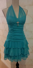 Short Halter Chiffon Cocktail Dresses Birthday Party Dress Formal