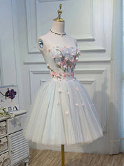 Robes de bal à tulle floral, robes de retour en tulle floral en tulle floral