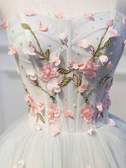 Robes de bal à tulle floral, robes de retour en tulle floral en tulle floral