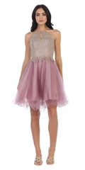 Short Homecoming Halter Prom Dress