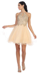 Short Homecoming Halter Prom Dress