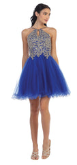 Short Homecoming Halter Prom Dress