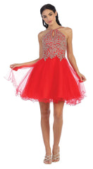 Short Homecoming Halter Prom Dress