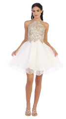 Short Homecoming Halter Prom Dress