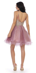 Short Homecoming Halter Prom Dress