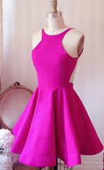 Courtes robes de bal à rose vif, robes de retour formelles courtes rose vif