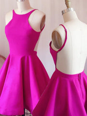 Courtes robes de bal à rose vif, robes de retour formelles courtes rose vif