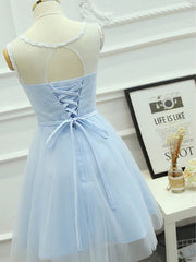 Robes de bal à lacets bleu clair, bleu clair