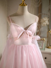Robes de bal à perles roses courtes, courtes robes de retour formelles perlées roses