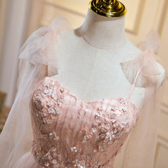 Robes de bal à floral rose courtes, robes de retour à la maison florale en tulle rose rose