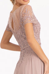 Short Sleeves Mother of the Bride Long Dress