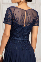 Short Sleeves Mother of the Bride Long Dress