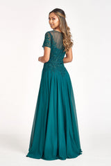 Short Sleeves Mother of the Bride Long Dress