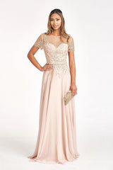 Short Sleeves Mother of the Bride Long Dress