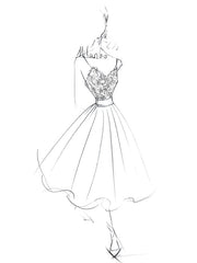 Short Wedding Dress V Neck Sleeveless A Line Tea Length Straps Bridal Gowns