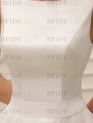 Short Wedding Dress Vintage Bridal Dress 1950’S Bateau Sleeveless Reception Bridal Gown