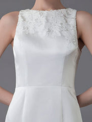 Short Wedding Dress Vintage Jewel Sleeveless Sheath Bridal Dress Exclusive