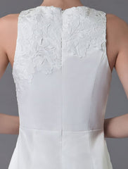 Short Wedding Dress Vintage Jewel Sleeveless Sheath Bridal Dress Exclusive