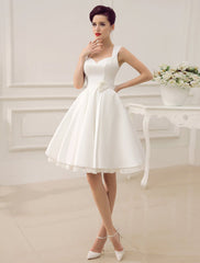 Short Wedding Dresses Satin 1950'S Vintage Bridal Queen Dress Exclusive