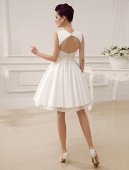 Short Wedding Dresses Satin 1950'S Vintage Bridal Queen Dress Exclusive
