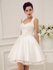 Short Wedding Dresses Satin 1950'S Vintage Bridal Queen Dress Exclusive