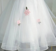 Courtes robes de bal florales blanches, courtes robes de retour à la maison florale blanche