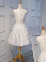 Robes de bal floral en dentelle blanche, courtes robes de retour à la maison florale blanche en dentelle blanche