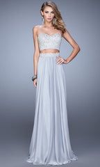 La Femme Two-Piece Long Formal Prom Dress