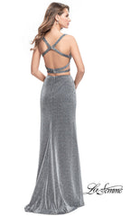 Two-Piece La Femme Prom Dress with Open Back