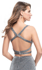 Two-Piece La Femme Prom Dress with Open Back