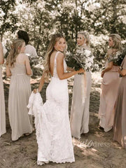 Simple Mermaid Lace Wedding Dresses with Long Train Viniodress VW1069