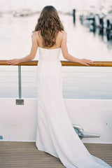 Mermaid Simple Off Sweetheart Neck White Wedding Dresses Bridal Dresses