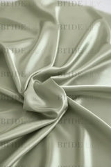 Simple Prom Dress Long With Spaghetti Straps Front Slit Satin Evening Dress