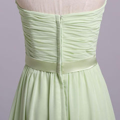 Simple Sweetheart Chiffon Prom Dress Long Pleated Sleeveless Bridesmaid Dresses