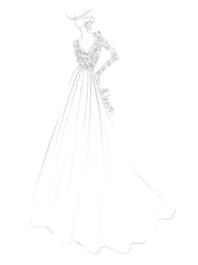 Simple Wedding Dress A Line V Neck Long Sleeve Floor Length Chiffon Lace Beach Wedding Dresses