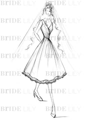 Simple Wedding Dresses Ivory Wedding Dress Knee-Length Backless Straps Lace Bridal Dress