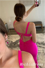 Simple Long Evening Dresses Stretch Satin Mermaid Cheap Prom Dress