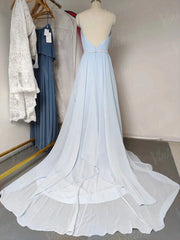 Sky Blue Chiffon Wedding Dresses for Wedding Photography VW1052