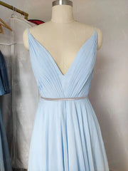 Sky Blue Chiffon Wedding Dresses for Wedding Photography VW1052