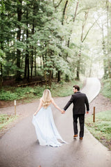 Sky Blue Chiffon Wedding Dresses for Wedding Photography VW1052