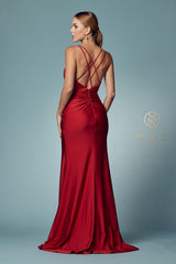 Sleeveless Long Fit and Flare Prom Dress