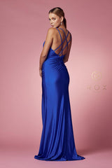 Sleeveless Long Fit and Flare Prom Dress