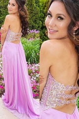 Sleeveless Sweetheart Chiffon With Applique Sweep/Brush Train Dresses