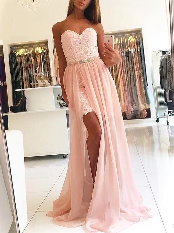 Sleeveless Sweetheart Sweep/Brush A-line Train Lace Tulle Dresses