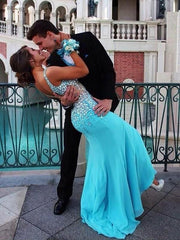 Sleeveless V-Neck Chiffon With Beading Sweep/Brush Train Dresses