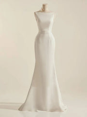 Sleeveless Mermaid Wedding Dress With Sexy Bow