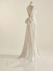 Sleeveless Mermaid Wedding Dress With Sexy Bow