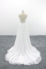 Spaghetti Strap Lace Chiffon A-line Wedding Dress