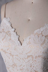 Spaghetti Strap Lace Tulle Short Wedding Dress