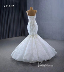 Spaghetti Strap Pearl Mermaid Wedding Dresses Plus Size 231102